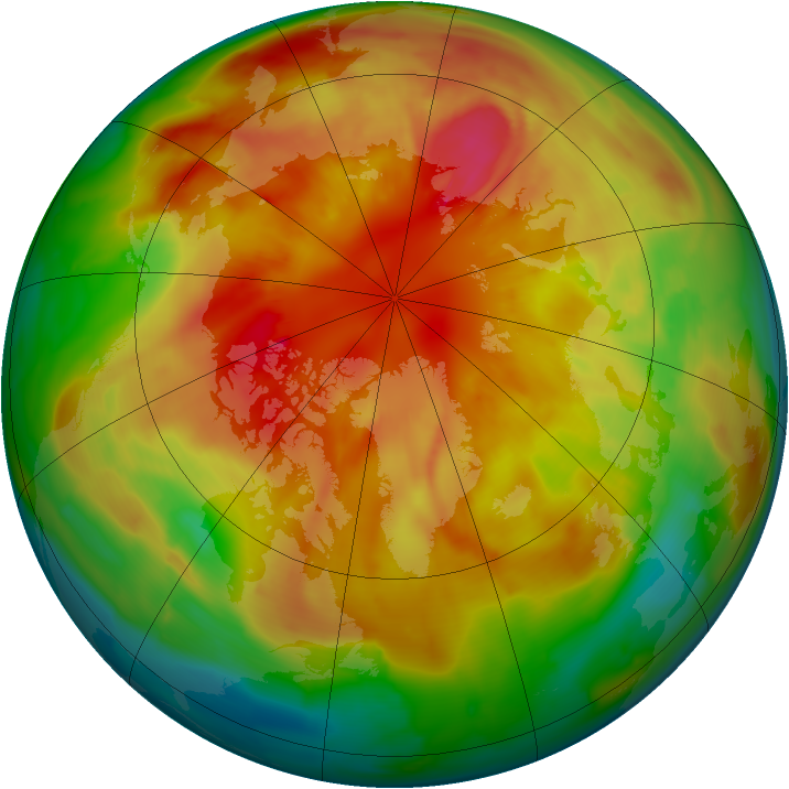 Arctic ozone map for 08 March 2009